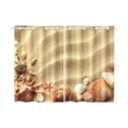 thumbnail image 1 of CADecor Beach Theme Window Kitchen Curtain, Seashell Starfish Window Treatment Panel Curtains,26x39 inches,Set of 2, 1 of 3