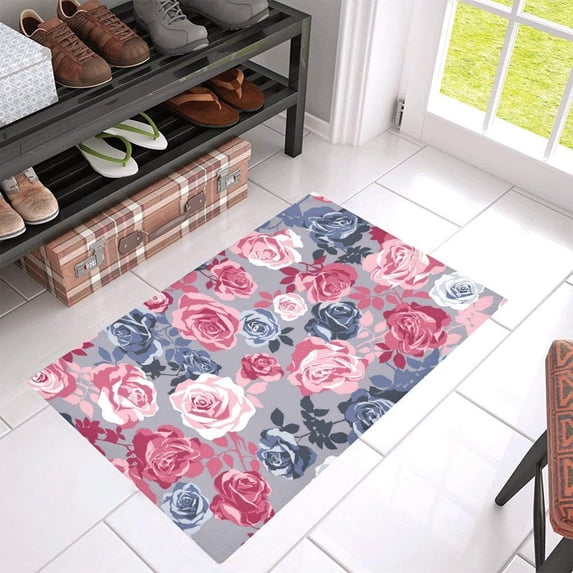 CADecor Beautiful Artistic Gentle Romantic Roses Flowe Non-Slip Bath Mat Rug Bath Doormat Floor Rug 30x18 inches