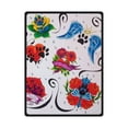 thumbnail image 1 of CADecor Beautiful Flower Wing Heart Dog Paw Fleece Blanket Throws 58x80 inches, 1 of 3