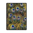 thumbnail image 1 of CADecor Beautiful Peacock Feather Fleece Blanket Throw Blanket 58x80 inches, 1 of 1