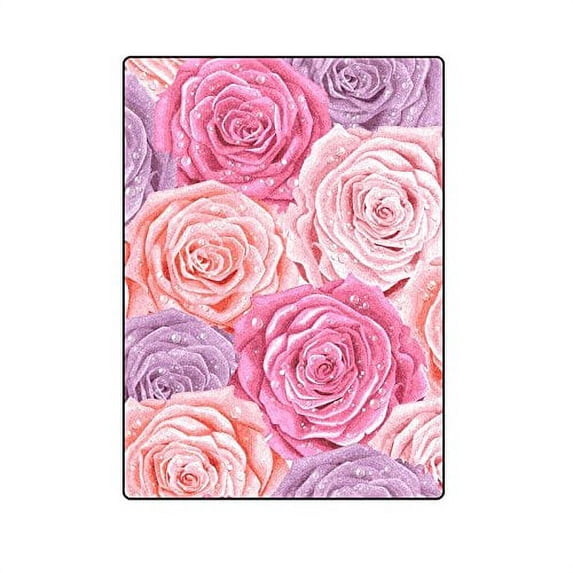 CADecor Beautiful Roses Throw Blanket Bed Sofa Blanket 58x80 inches