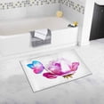 thumbnail image 1 of CADecor Beautiful Watercolor Flower with Butterfly Bathroom Mat Bath Rug, Doormat 30x18 inches, 1 of 2