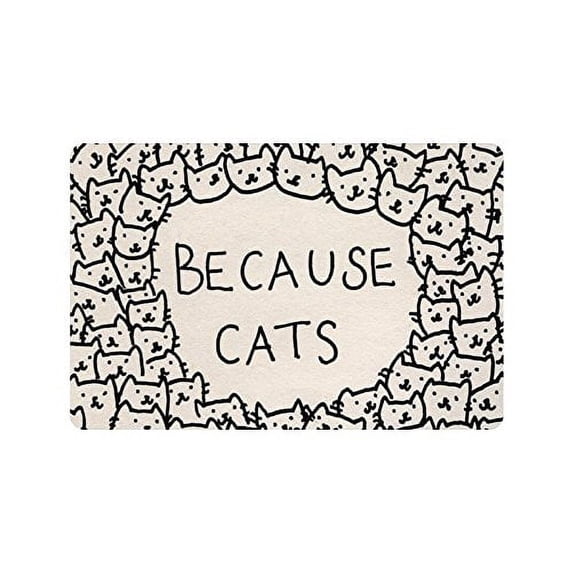 CADecor Because Cat Indoor/Outdoor Doormat 23.6x15.7 inches