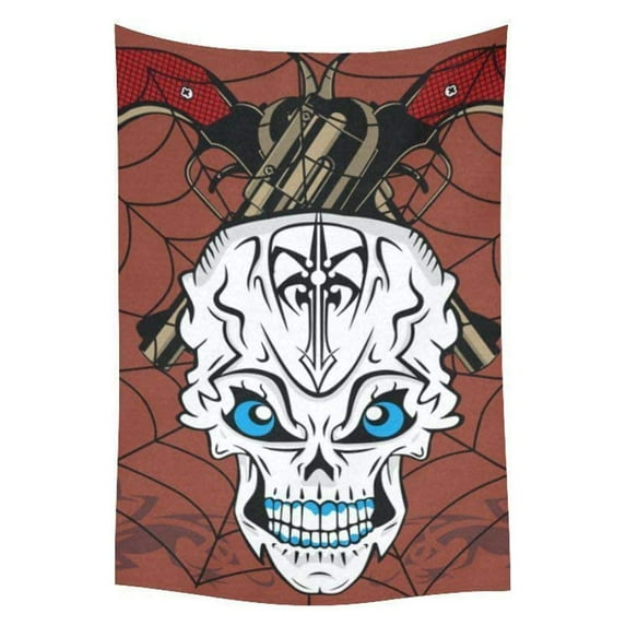 CADecor Blue Eyes Skull Bedspread Dorm Decor Wall Hanging Tapestry 40x60 inches