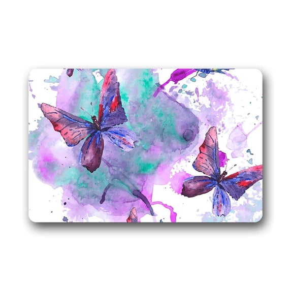 CADecor Butterfly Doormat Indoor Outdoor Floor Rug 23.6x15.7 inches