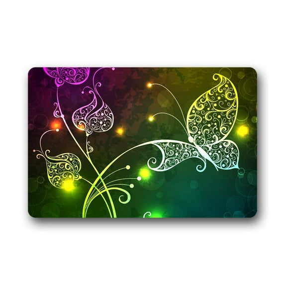 CADecor Butterfly Doormat Indoor Outdoor Floor Rug 30x18 inches