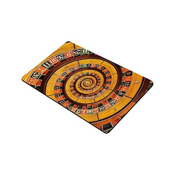 CADecor Casino Roulette Wheel Droste Spiral Indoor/Outdoor Doormat Decor Rug 30x18 inches