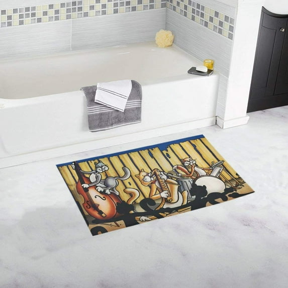 CADecor Cats In A Back Alley Bath Rug Doormat Floor Rug 30x18 inches