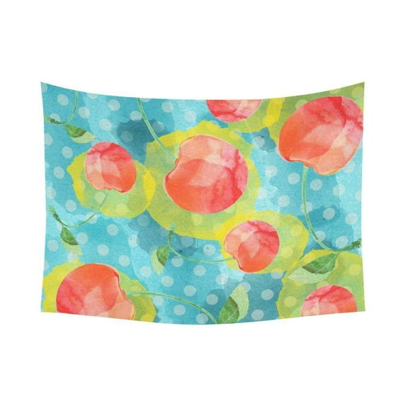 CADecor Cherries Wall Tapestry Wall Hanging Wall Art Home Decor 60x80 inches
