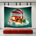 thumbnail image 1 of CADecor Christmas Decor Tapestry,Christmas Houses Winter Hat Snow Balls Door New Year Pattern Wall Decor Wall Hanging Tapestry 60x80 inch, 1 of 1