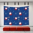 thumbnail image 1 of CADecor Christmas Decor Tapestry,New Year Blue Background Snowflakes Funny Cartoon Santa Claus Seamless Pattern Wall Tapestry ation 51x60 inchch, 1 of 1
