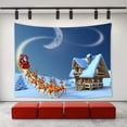 thumbnail image 1 of CADecor Christmas Eve Decor Tapestry,Evening Moon Night Santa Claus Reindeer Sending Christmas Gifts Winter Snow Tree Wooden House Wall Tapestry 60x90 inch, 1 of 1