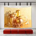 thumbnail image 1 of CADecor Christmas Tapestry, Christmas Gifts Presents Sparkling Golden Candle Pine Cone Balls Ornament New Year Xmas Christmas Day Wall Tapestries 40x60 inch, 1 of 1