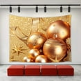 thumbnail image 1 of CADecor Christmas Tapestry, Sparkling Golden Balls Ornament Happy New Year Xmas Christmas Day Wall Tapestries 60x90 inch, 1 of 1
