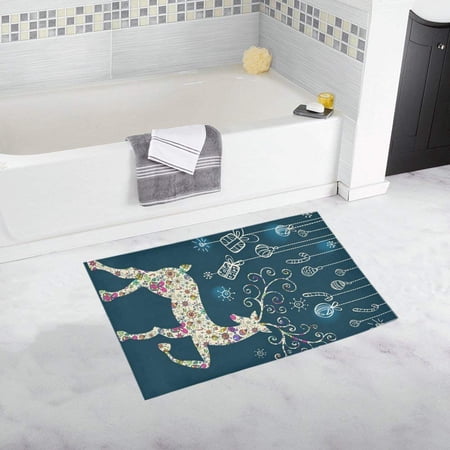 CADecor Christmas deer Non-Slip Bath Rug Bath Mat Rug Doormat 30x18 inches