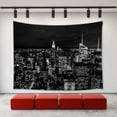 thumbnail image 1 of CADecor City Building Decor Tapestry,New York City Midtown Skyline Panorama with Skyscrapers and Urban Cityscape at Night Wall Tapestry Home Decoration Wall Decor 60x80 inch, 1 of 1