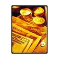 thumbnail image 1 of CADecor Coin and Note Fleece Blanket Throws 58x80 inches, 1 of 3