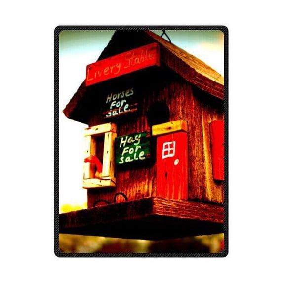 CADecor Color Birdhouse Beautiful Design Fleece Blanket Throws 58x80 inches