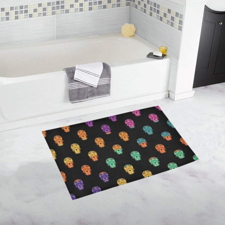 CADecor Color mix Skulls Non-Slip Bath Rug Bath Mat Rug Doormat 30x18 inches