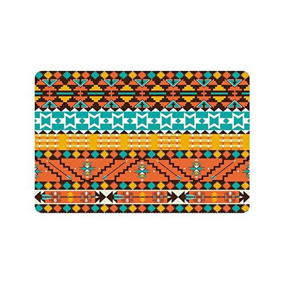 CADecor Colorful Aztec Door Mat Home Decor, Bohemian Geometric Indoor Outdoor Entrance Doormat 23.6x15.7 Inches