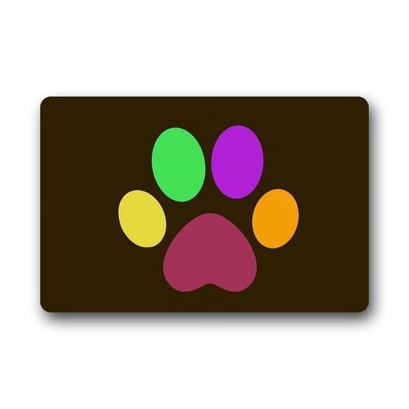 CADecor Colorful Dog Footprint Doormat Mat 23.6x15.7 inches