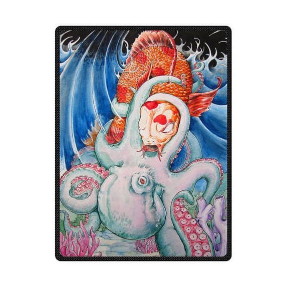 CADecor Colorful Fish For Swimming Fleece Blanket Throw Blanket 58x80 inches