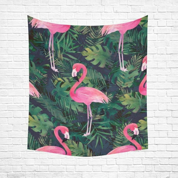 CADecor Colorful Flamingo And Tropical Leaves Home Decor Tapestry Wall Art Wall Tapestry 60x90 Inches