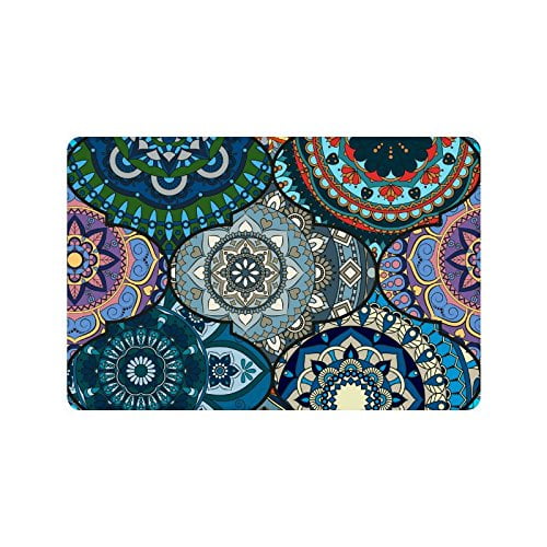 CADecor Colorful Tiles Boho Non-Slip Indoor/Outdoor Doormat 23.6x15.7 inches