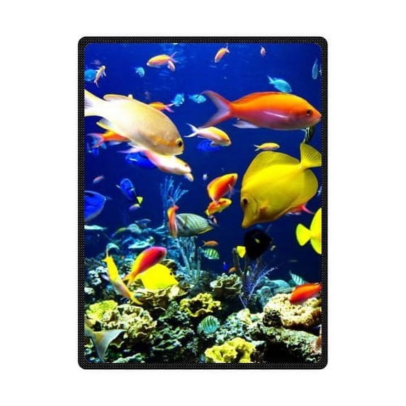 CADecor Coral Reef Life Fish Fleece Blanket Throw Blanket 58x80 inches