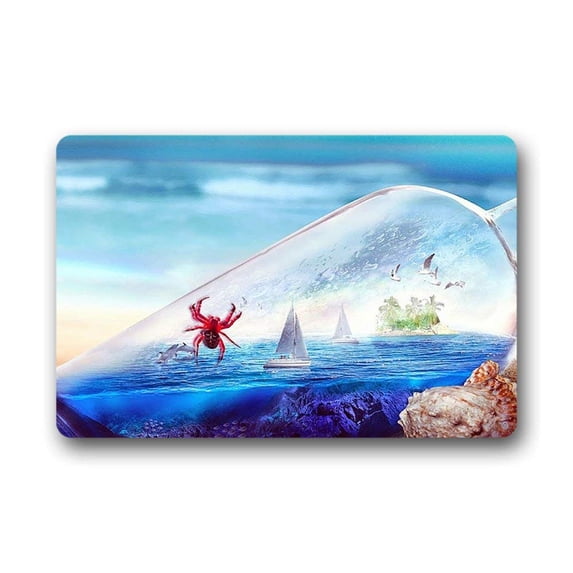 CADecor Crab Doormat Indoor Outdoor Floor Rug 23.6x15.7 inches