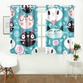 thumbnail image 1 of CADecor Cute Cartoon Cat Pattern Print Window Treatment Panel Curtains Window Curtain Kitchen Curtain,Two Piece 26x39 Inches, 1 of 4