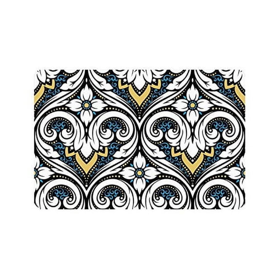 CADecor Damask Seamless Pattern Non-Slip Indoor/Outdoor Doormat 23.6x15.7 inches