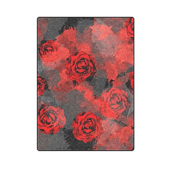 CADecor Dark Roses Couch Sofa or Bed Fleece Blanket Throw 58x80 inches