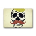 thumbnail image 1 of CADecor Decorative Skull with Mustache Doormat Mat 23.6x15.7 inches, 1 of 1