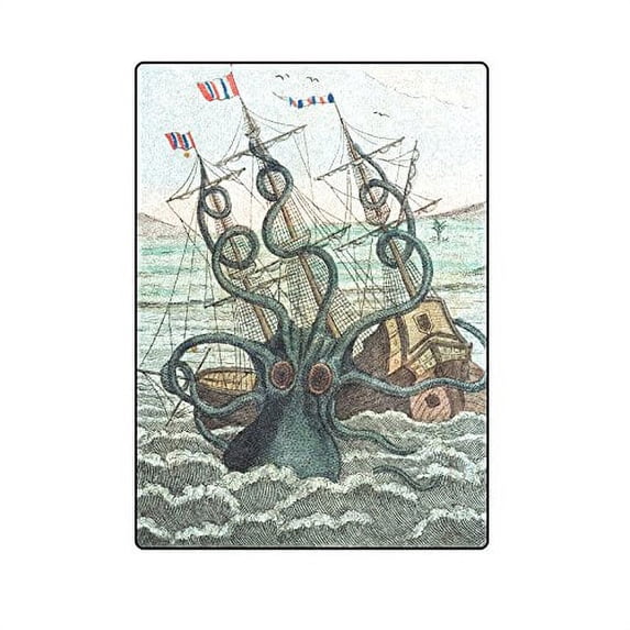 CADecor Deep Sea Monster Kraken Octopus Throw Blanket Bed Sofa Blanket 58x80 inches