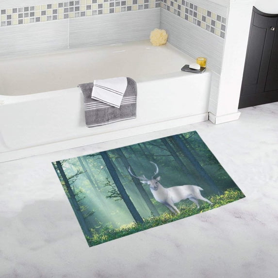 CADecor Deer In Forest Non-Slip Bath Mat Rug Bath Doormat Floor Rug 30x18 inches