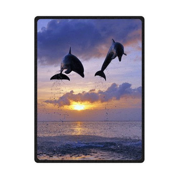 CADecor Dolphin Fleece Blanket Throw Blanket 58x80 inches