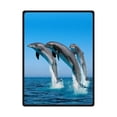 thumbnail image 1 of CADecor Dolphin Fleece Blanket Throw Blanket 58x80 inches, 1 of 1
