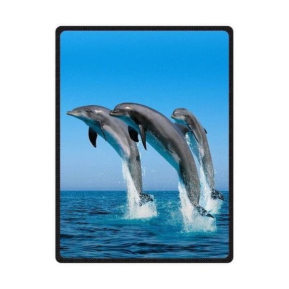 CADecor Dolphin Fleece Blanket Throw Blanket 58x80 inches