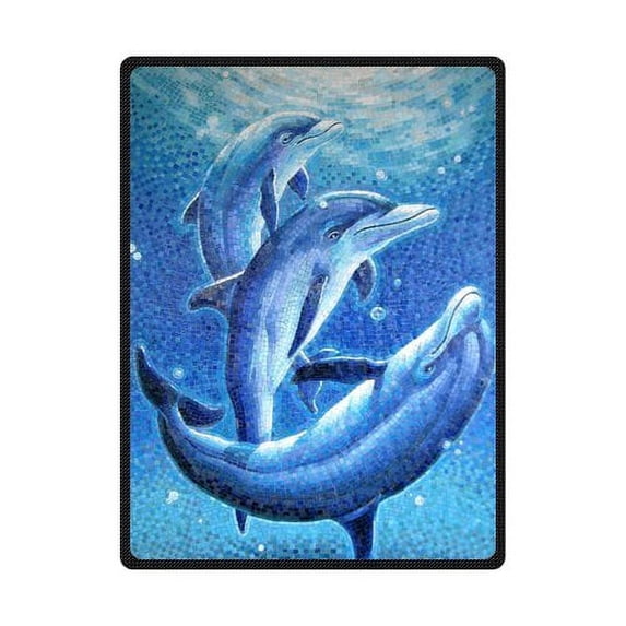 CADecor Dolphin Fleece Blanket Throw Blanket 58x80 inches
