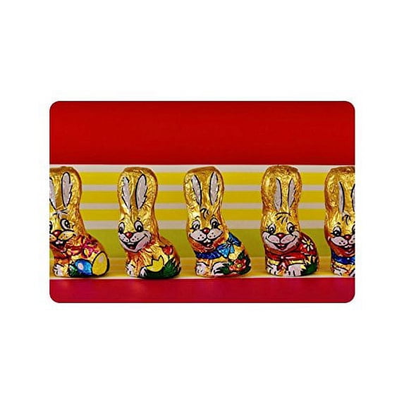 CADecor Easter Egg Chocolate Bunnies Non-Slip Indoor/Outdoor Doormat 23.6x15.7 inches