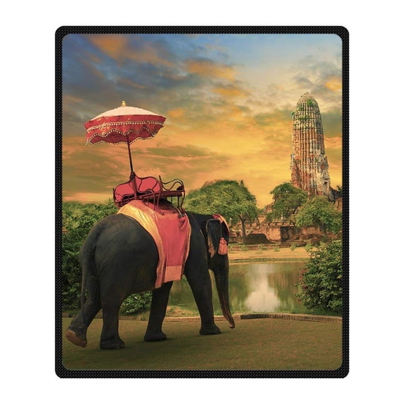 CADecor Elephant Blanket Fleece Throw Blanket for Sofa or Bed 58x80 inches