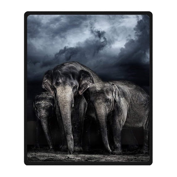 CADecor Elephant Blanket Fleece Throw Blanket for Sofa or Bed 58x80 inches