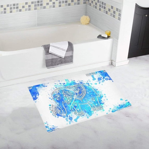 CADecor Elephant Non-Slip Bath Rug Bath Mat Rug Doormat 30x18 inches