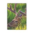 thumbnail image 1 of CADecor Elk in The Grass Fleece Blankets Bed Throws 58x80 Inches, 1 of 3