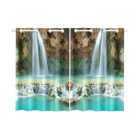 CADecor Fantasy Waterfall Window Curtain Window Treatments Kitchen Curtains 26x39 inches, 2 Pieces
