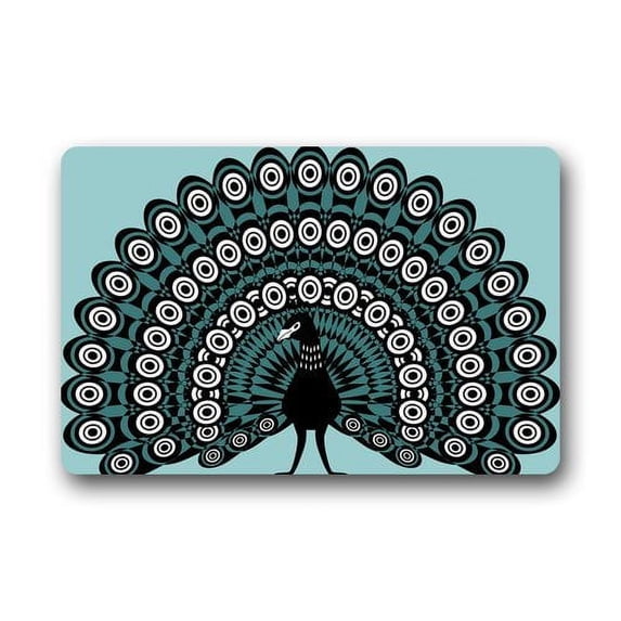 CADecor Fashion Cartoon Peacock Print Doormat Mat 23.6x15.7 inches