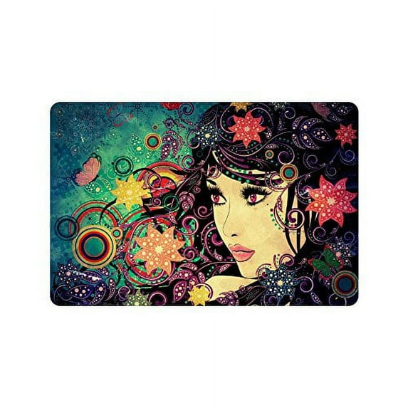 CADecor Fashion Summer Girl Indoor/Outdoor Doormat 23.6x15.7 inches