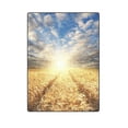 thumbnail image 1 of CADecor Field with Gold Barley and Road in Sunset Throw Blanket Bed Sofa Blanket 58x80 inches, 1 of 3