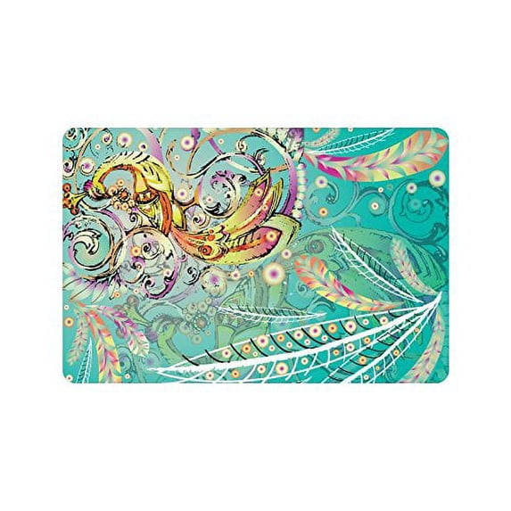 CADecor Fire Bird With Crown And Branches Non-Slip Indoor/Outdoor Doormat 23.6x15.7 inches